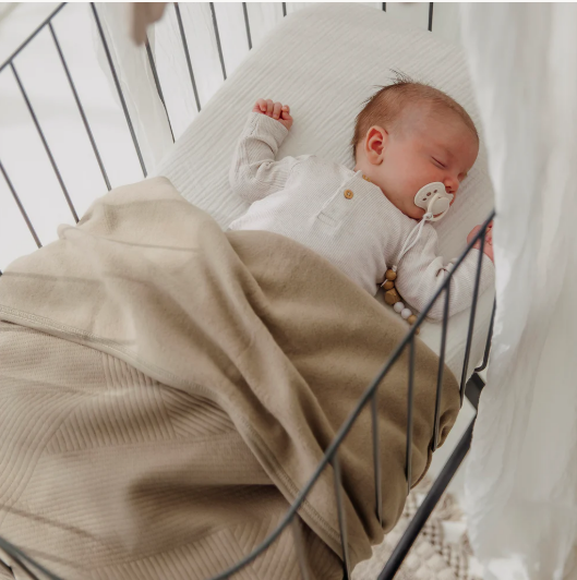 Babydeken gebreid jacquard flannel - Studio Hjordis