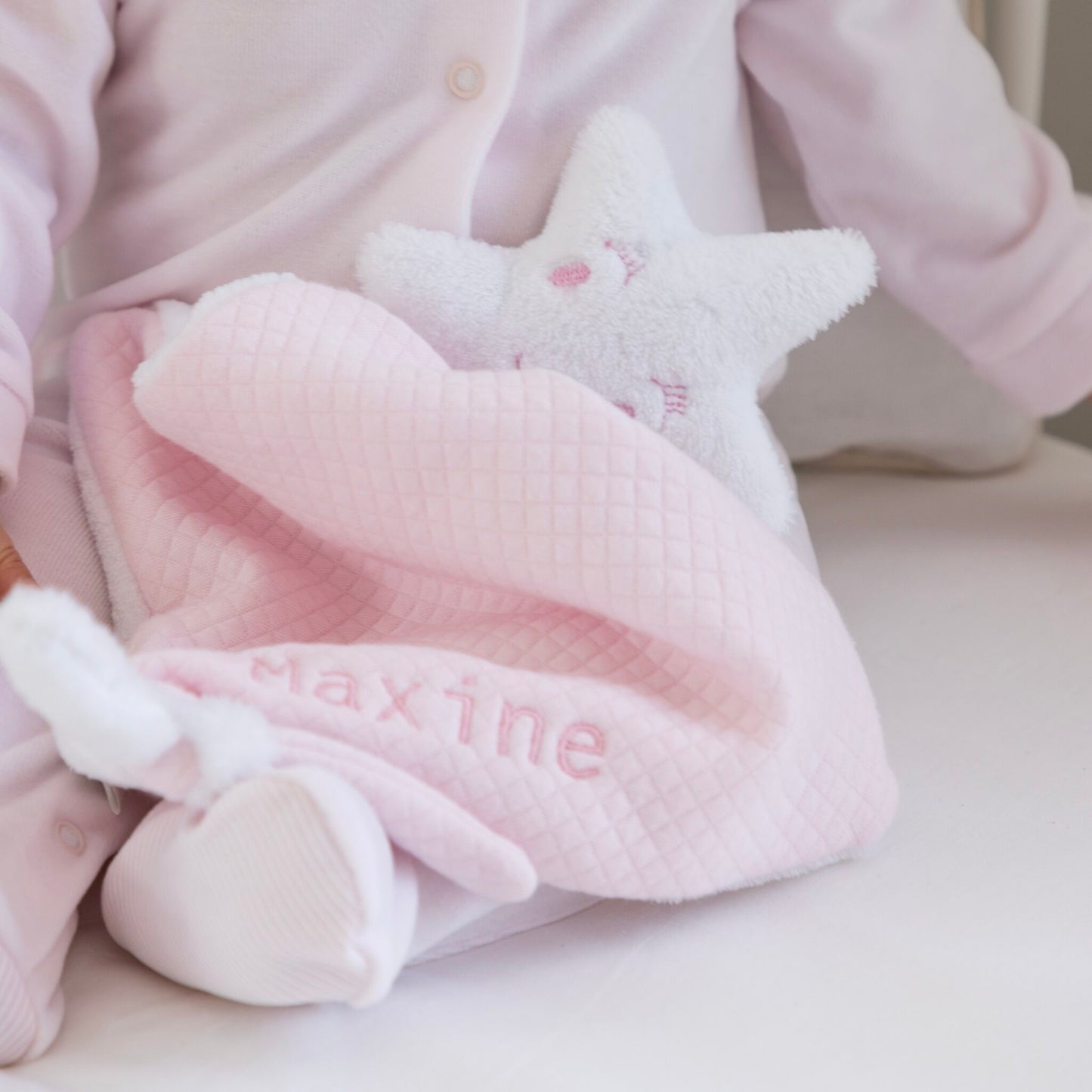 Doudou knuffeldoek speendoek speenkoord living nature baby roze