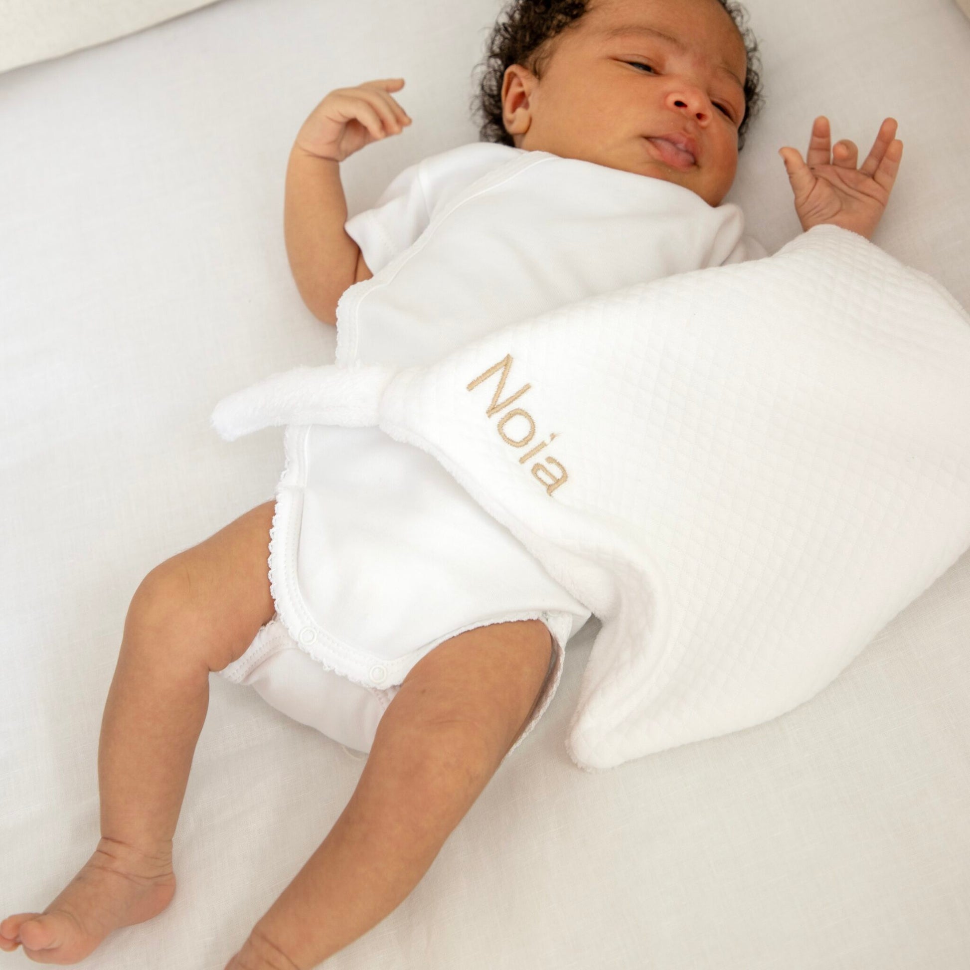 Doudou knuffeldoek speendoek speenkoord living nature baby wit